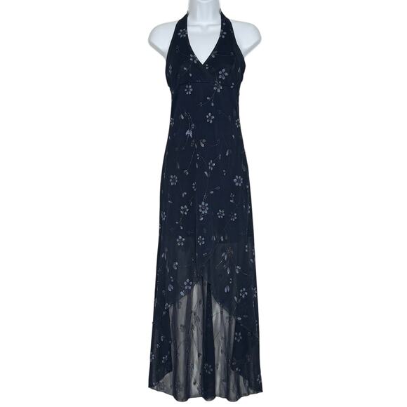 Babydoll Dress Y2K Whimsigoth Fairy Ethereal Asymmetrical Halter Floral Small - Picture 1 of 5